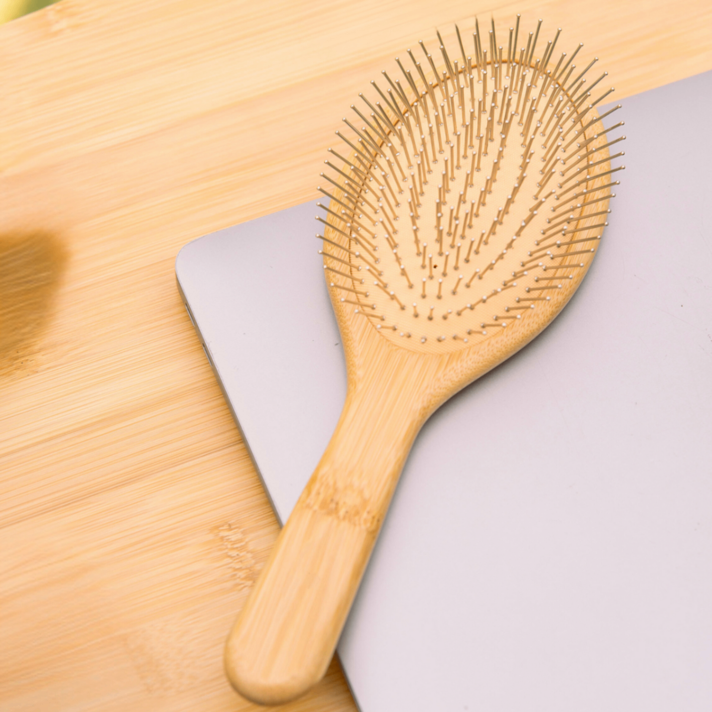 Bamboo Comb | Eco-Friendly Bamboo Hair Brush - Oval Scalp Massager for Hair Care & Growth
